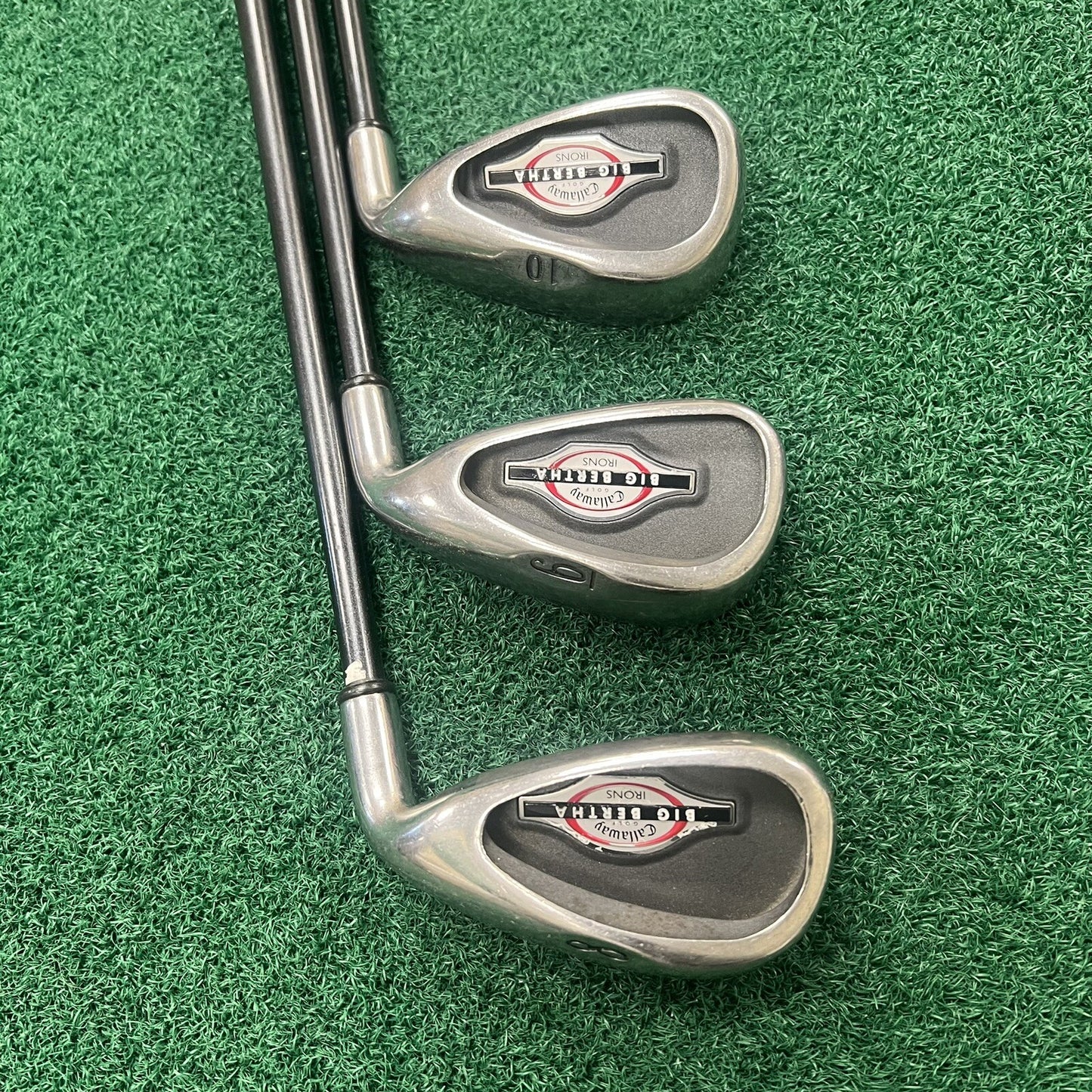 2002 Callaway Big Bertha 6-8-10 Irons Firm Flex Graphite Shafts Men's Right Hand
