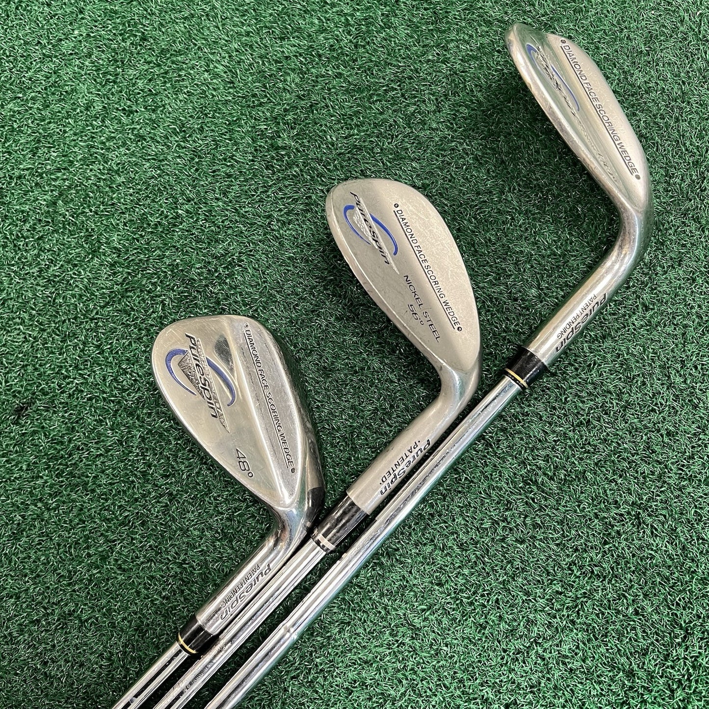 Pure Spin Wedge Set GW-48° SW-56° LW-60° Steel Shaft BRAND NEW GRIPS! Right Hand