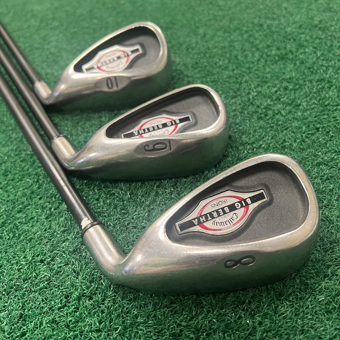 2002 Callaway Big Bertha 6-8-10 Irons Firm Flex Graphite Shafts Men's Right Hand