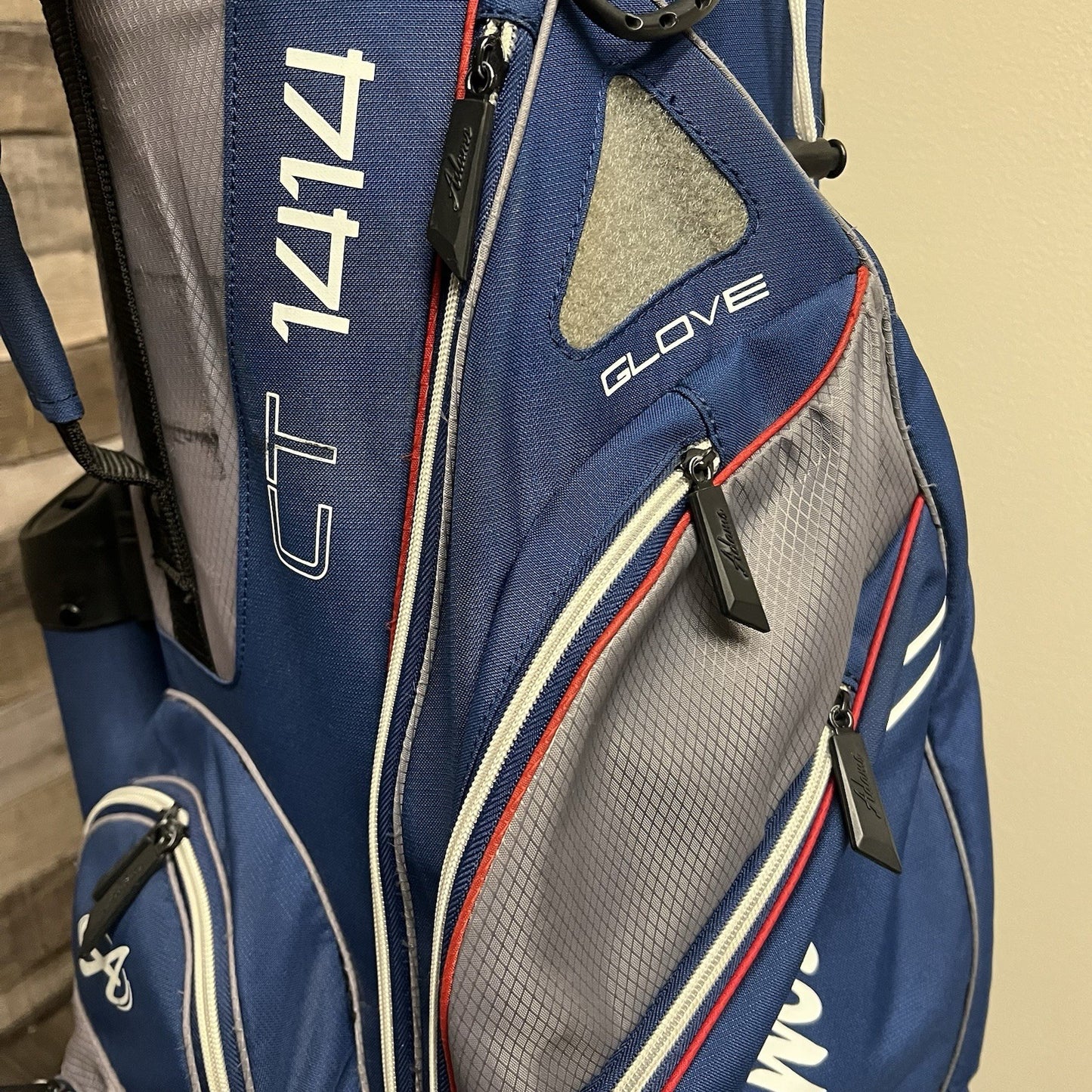 Adams CT1414 Lightweight Golf Cart Bag Blue/Grey 14-Way Top Putter Tube