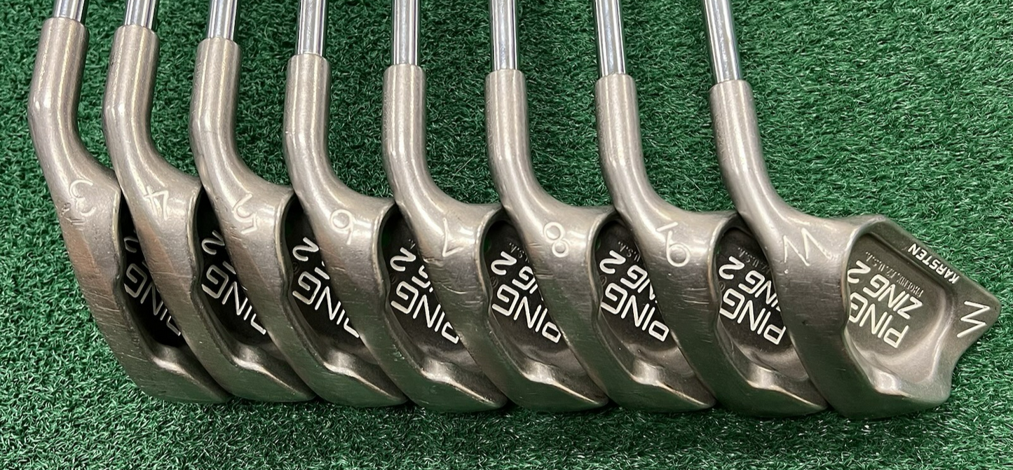 PING Zing 2 Green Dot Iron Set 3-PW JZ Stiff Flex Steel Shafts Right Hand +1/2"