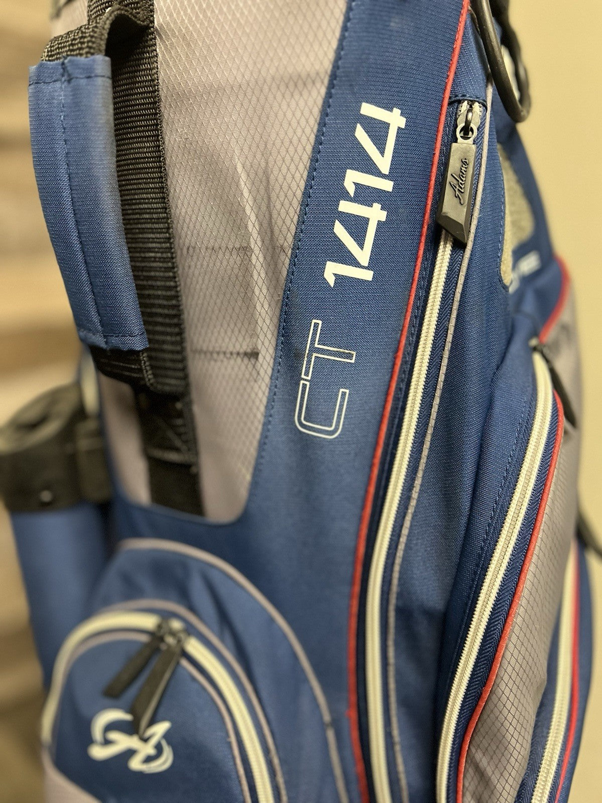 Adams CT1414 Lightweight Golf Cart Bag Blue/Grey 14-Way Top Putter Tube