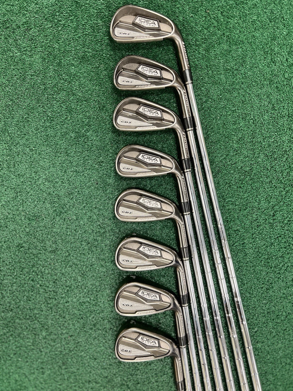 Adams Idea Black CB3 Forged Irons 4-PW+GW KBS Stiff Flex Steel +1/2" Length MRH