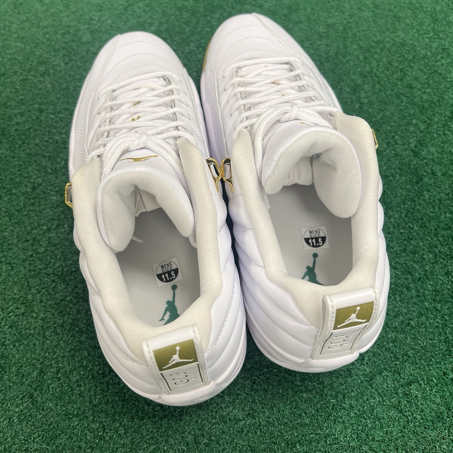 Nike Golf Air Jordan 12 Low Golf Shoes Size 11.5 White Gold DM0106 117 Brand NEW