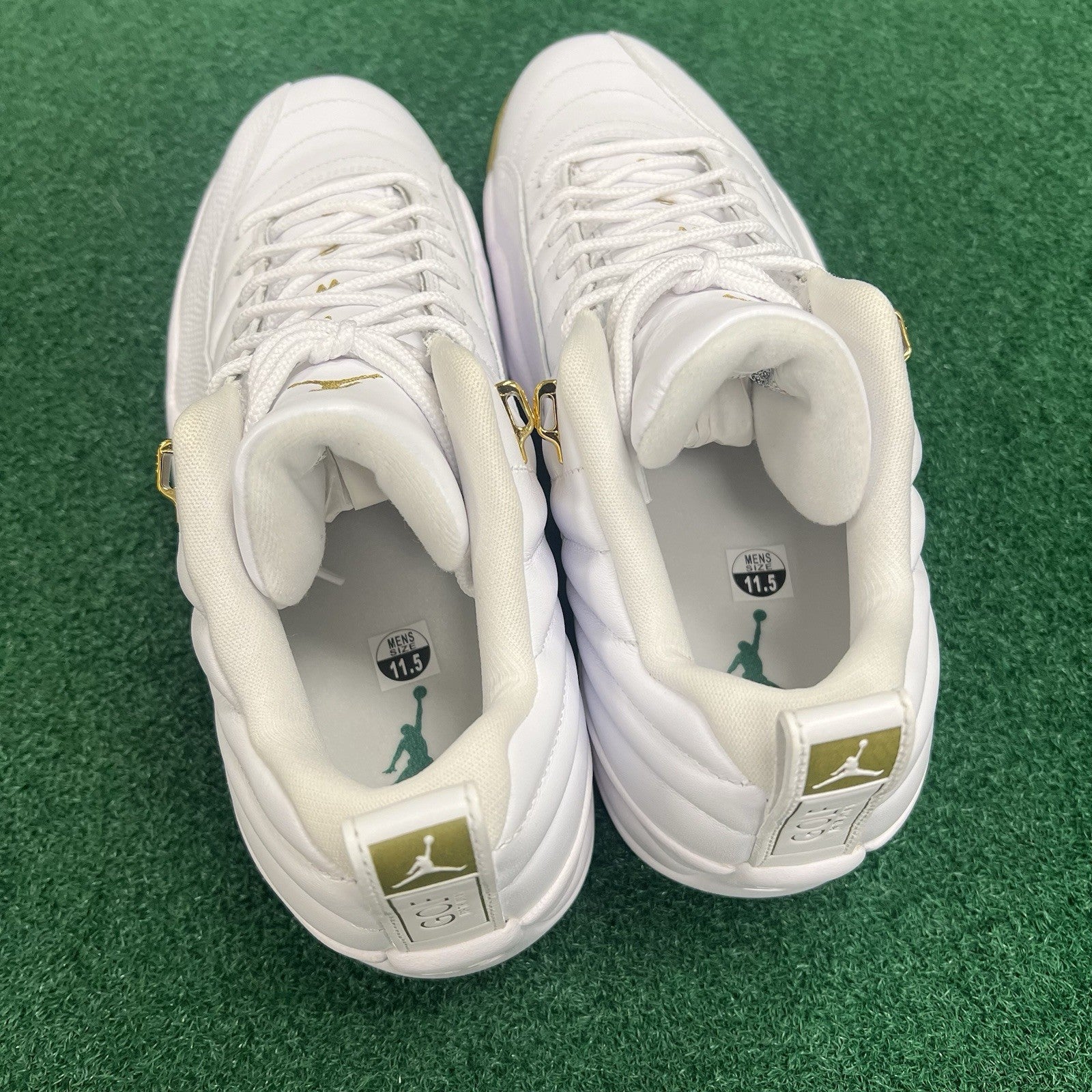 Nike Golf Air Jordan 12 Low Golf Shoes Size 11.5 White Gold DM0106 117 Brand NEW