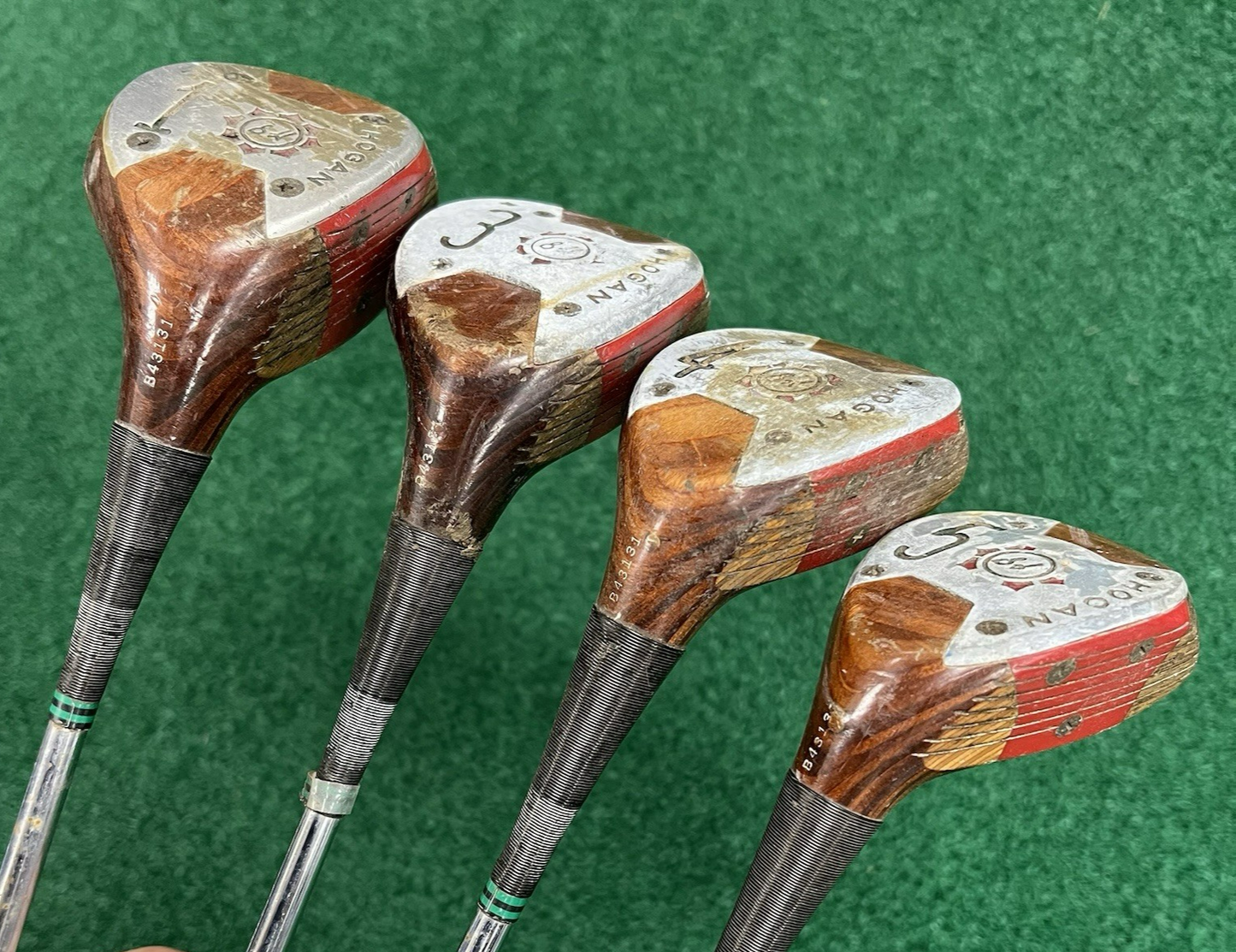 Vintage Ben Hogan Golf Persimmon Wood Set MRH Steel Shafts 1-3-4-5