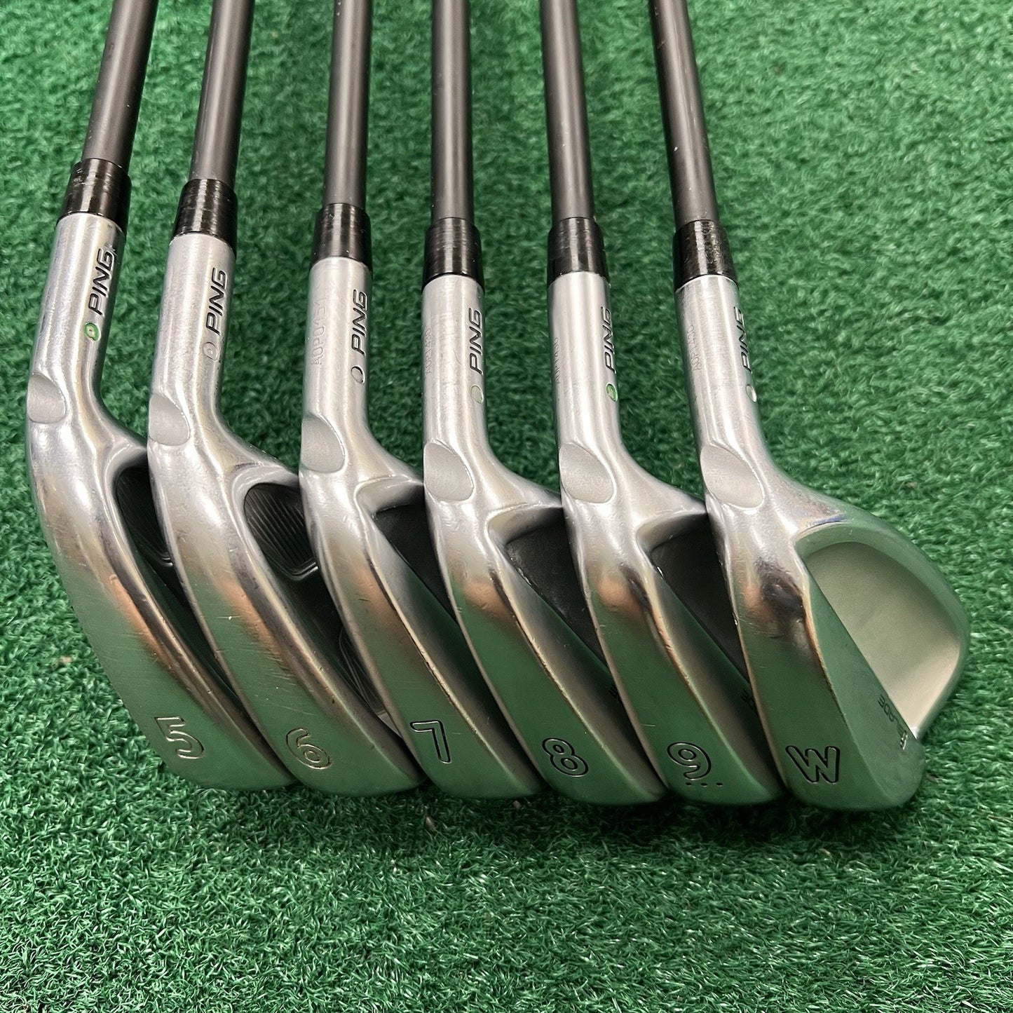 PING i200/iBIade Iron Set 5-PW Green Dot MRH MMT Regular Flex Graphite Shafts