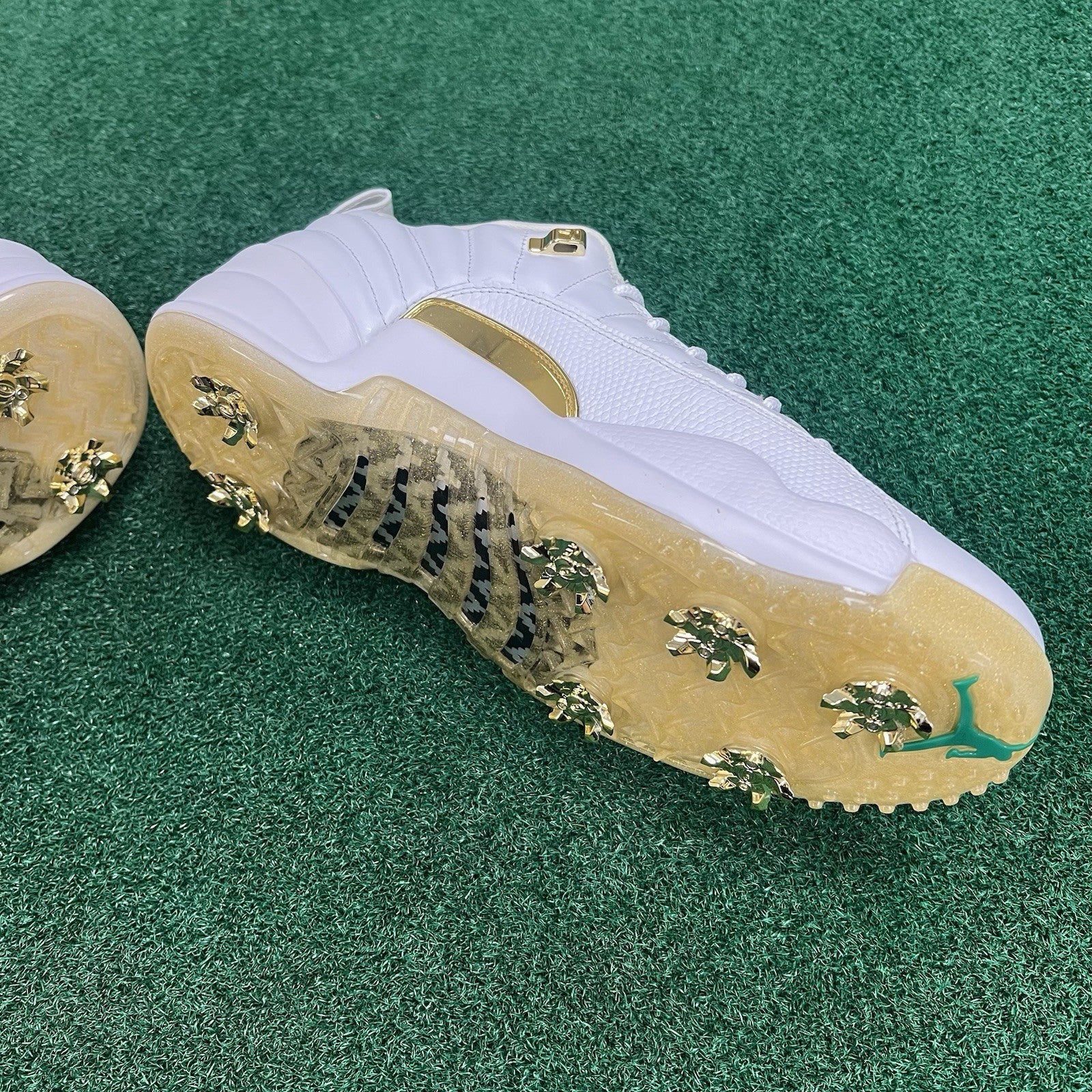 Nike Golf Air Jordan 12 Low Golf Shoes Size 11.5 White Gold DM0106 117 Brand NEW