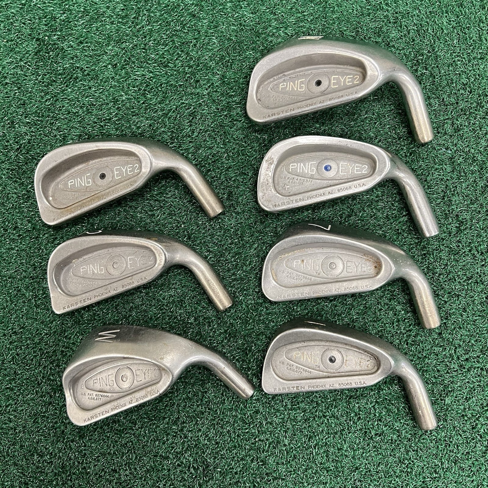 PING Eye 2 Lot of 7 Heads Right Hand HEADS ONLY Black/Blue Dot