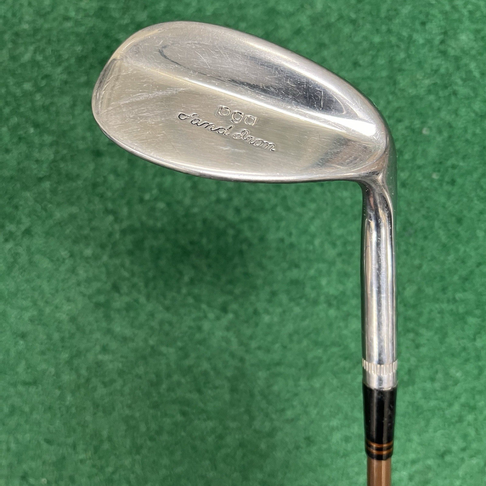 Vintage PGA S-20 Sand Iron Brown Steel Shaft Golf Pride Tour Wrap Grip Vintage