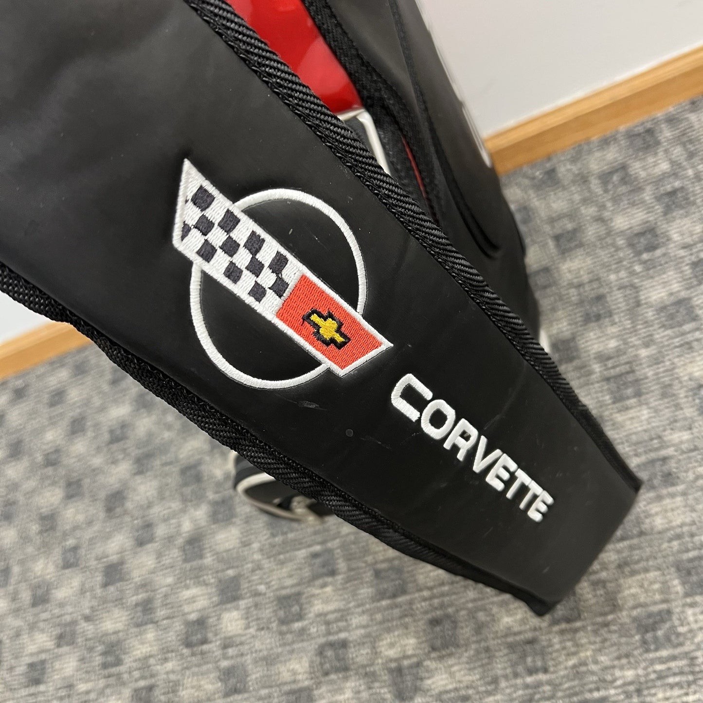 Chevrolet Corvette Golf Cart Bag Black/Red Single Strap 6-Way Top 5 Pockets