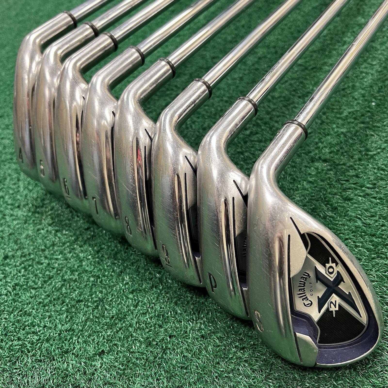 Callaway X-20 Iron Set 4-PW+SW Right Hand Uniflex Steel Shafts WINN MID Grips