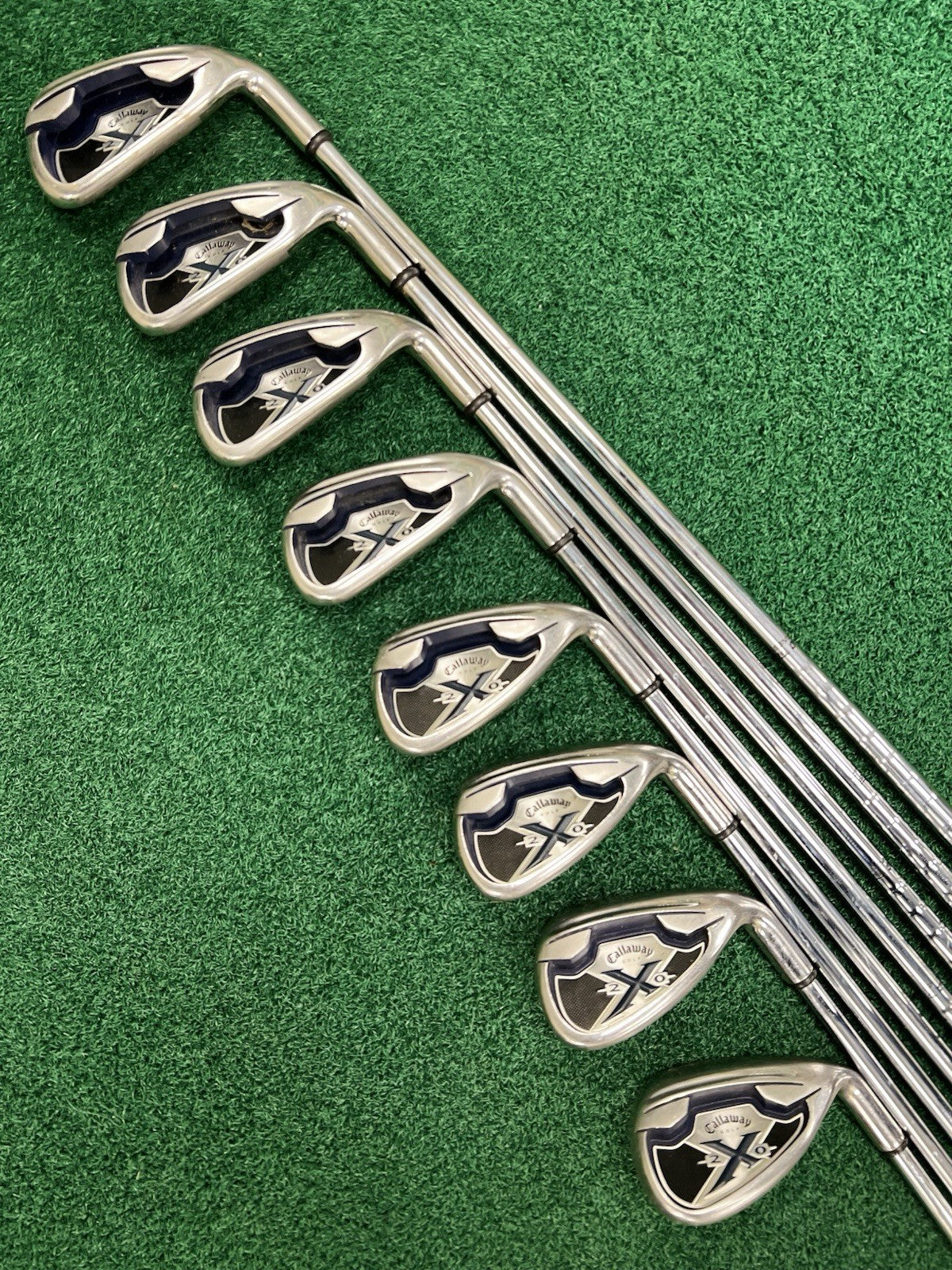 Callaway X-20 Iron Set 4-PW+SW Right Hand Uniflex Steel Shafts WINN MID Grips