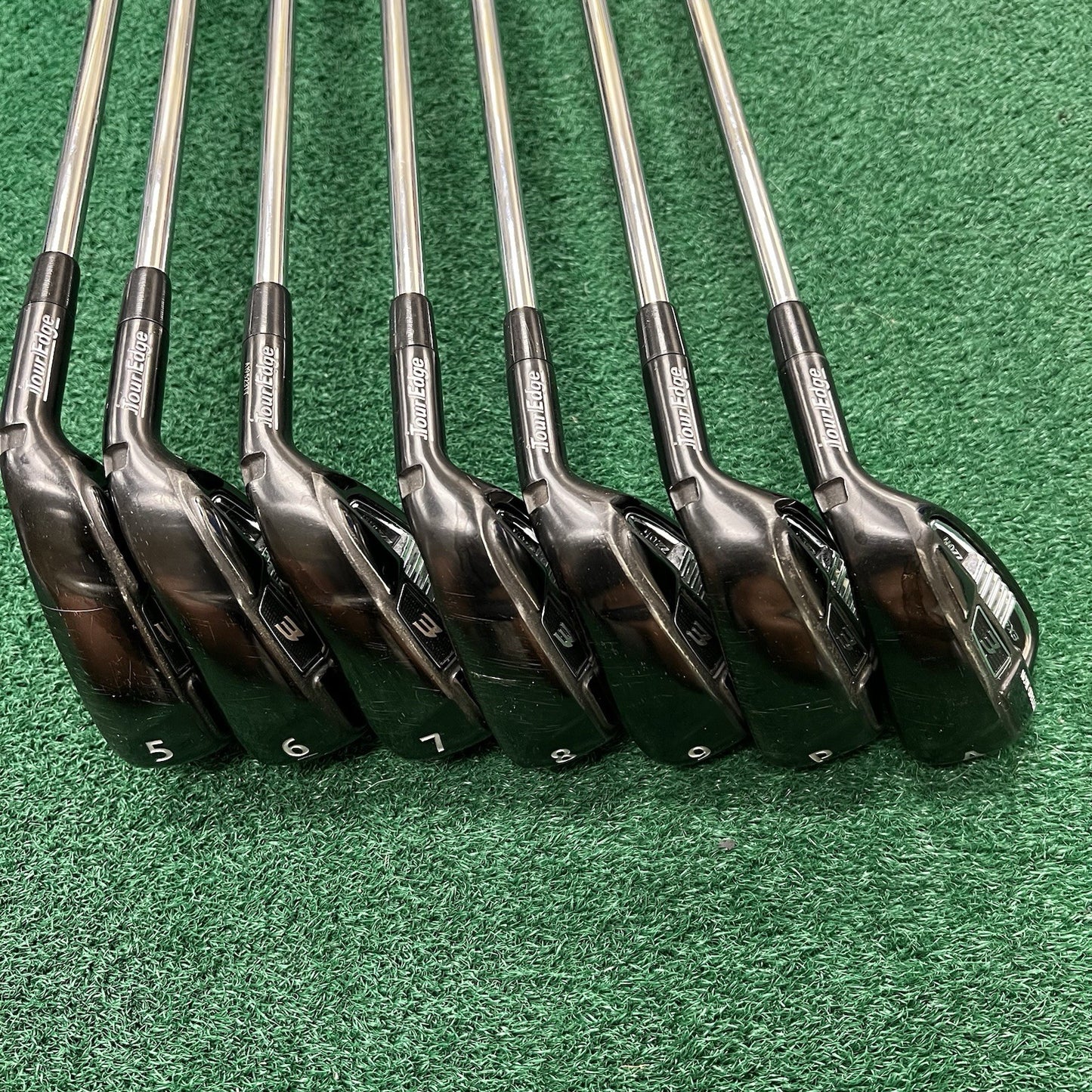 Tour Edge Exotics Exs 220H Iron Set 5-PW+AW Right Hand KBS Stiff 80g Steel Shaft