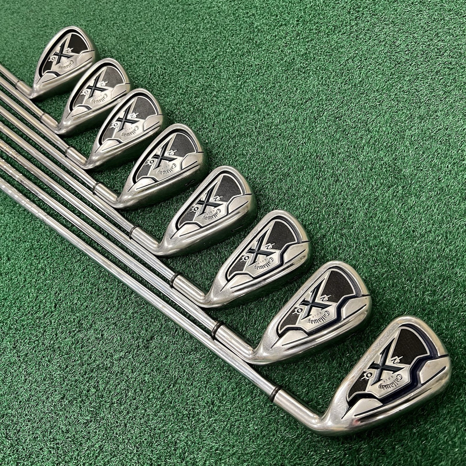 Callaway X-20 Iron Set 4-PW+SW Right Hand Uniflex Steel Shafts WINN MID Grips
