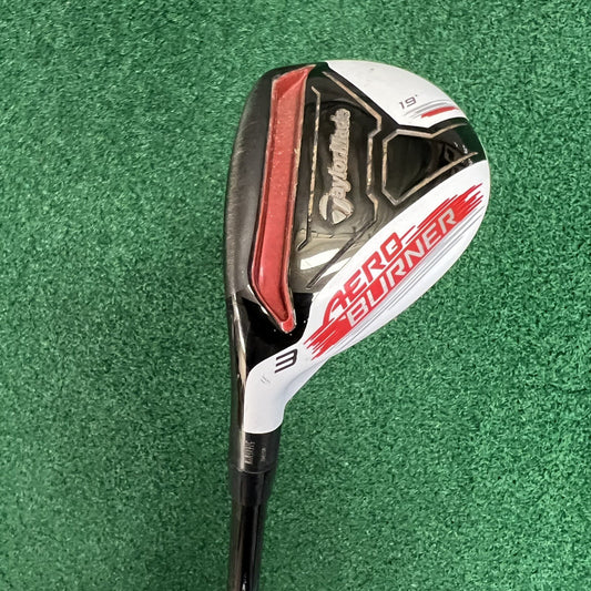 Left Handed TaylorMade Golf Aeroburner 3 Rescue Hybrid 19° Stiff Flex Graphite
