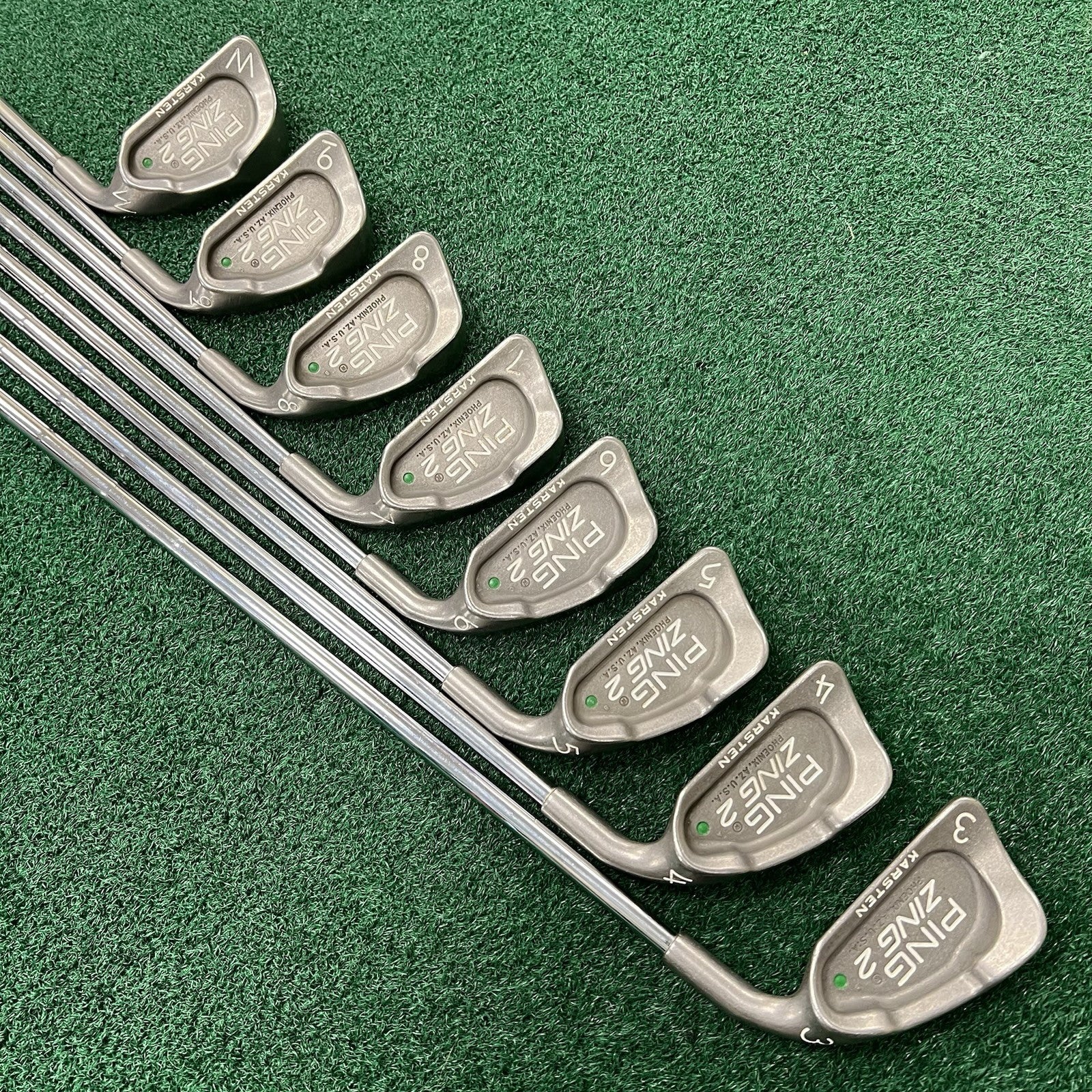PING Zing 2 Green Dot Iron Set 3-PW JZ Stiff Flex Steel Shafts Right Hand +1/2"