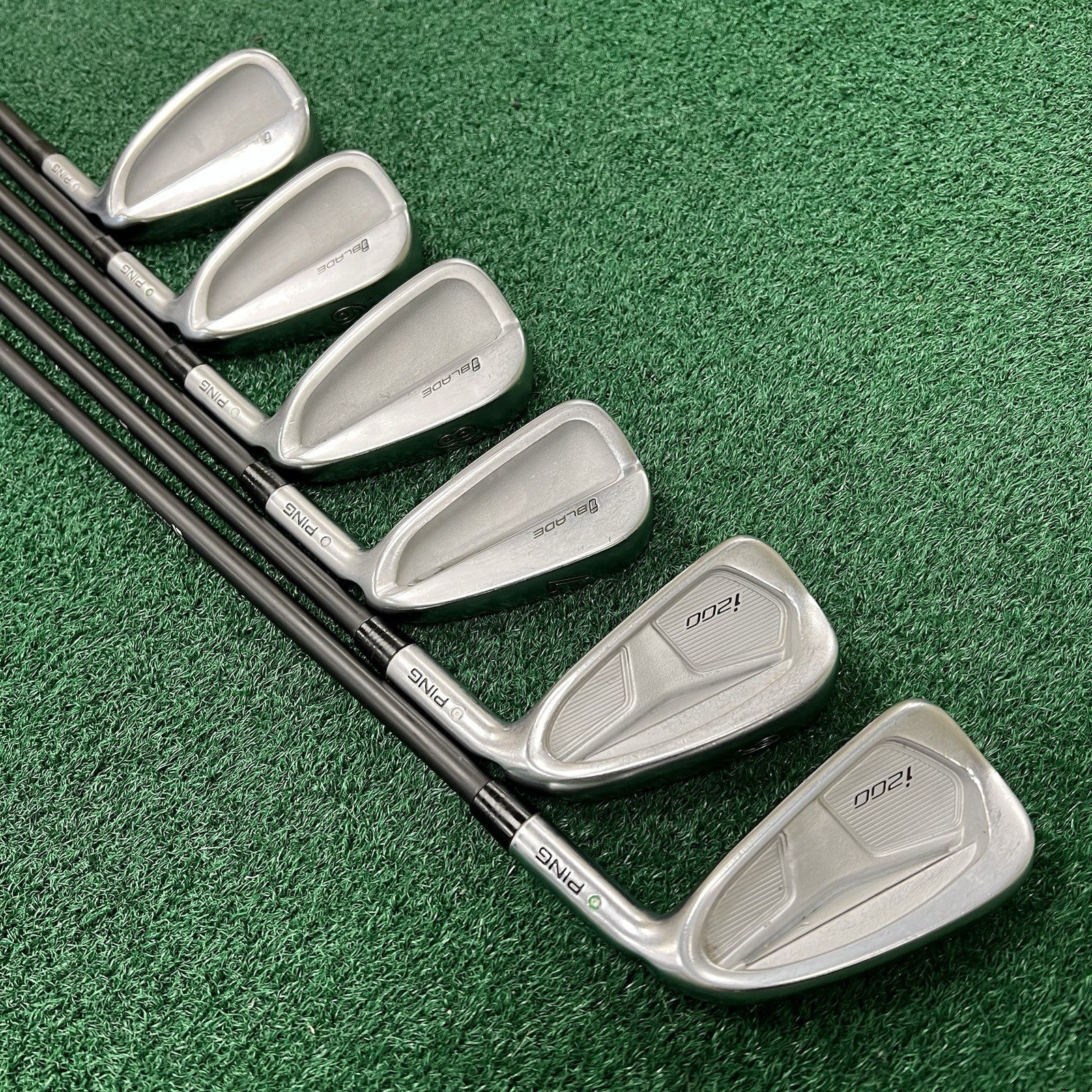 PING i200/iBIade Iron Set 5-PW Green Dot MRH MMT Regular Flex Graphite Shafts