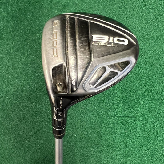 Left Handed Cobra Bio Cell Black Fairway 3-4 Wood Stiff Flex Graphite Shaft