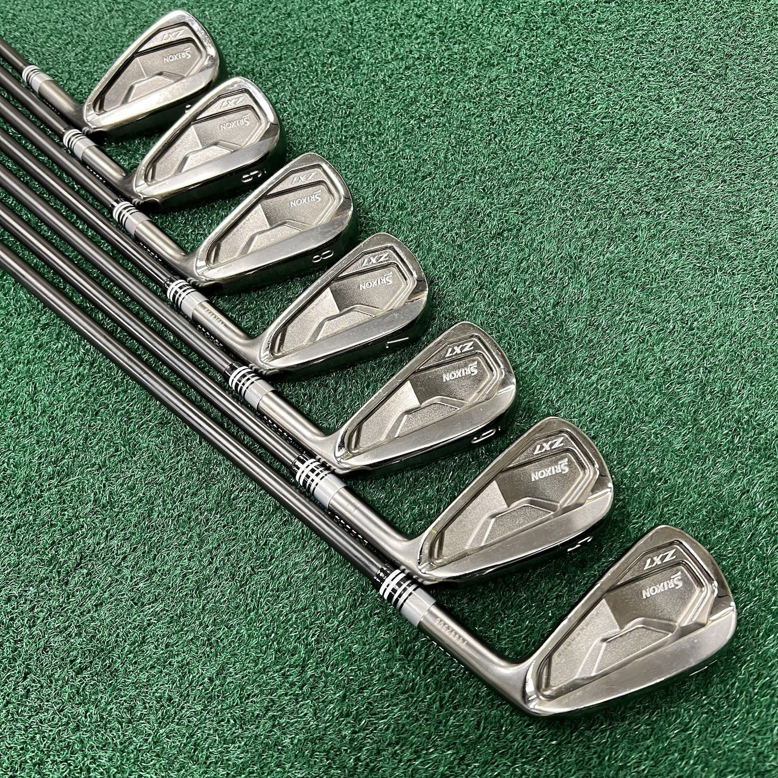 Srixon ZX7 MKII Gunmetal Black Iron Set 4-PW MRH Stiff Flex KBS Tour Black Steel