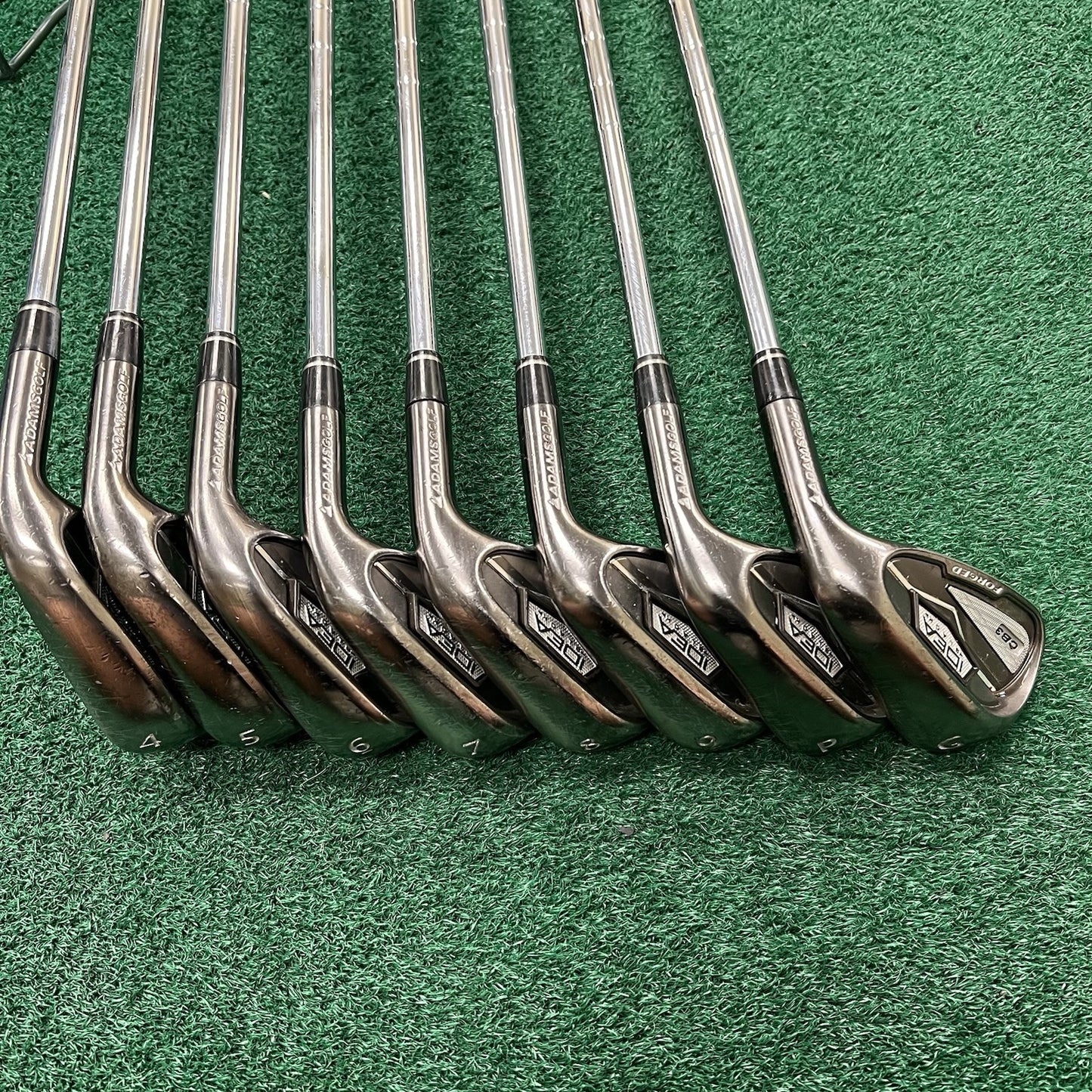 Adams Idea Black CB3 Forged Irons 4-PW+GW KBS Stiff Flex Steel +1/2" Length MRH