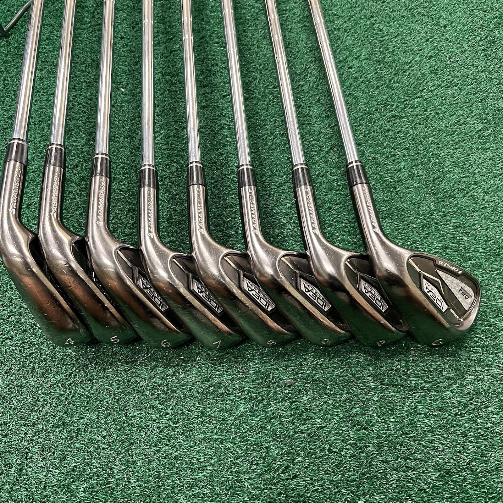 Adams Idea Black CB3 Forged Irons 4-PW+GW KBS Stiff Flex Steel +1/2" Length MRH