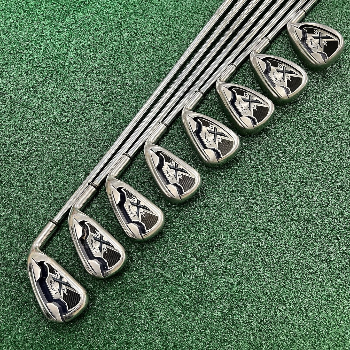 Callaway X-20 Iron Set 4-PW+SW Right Hand Uniflex Steel Shafts WINN MID Grips