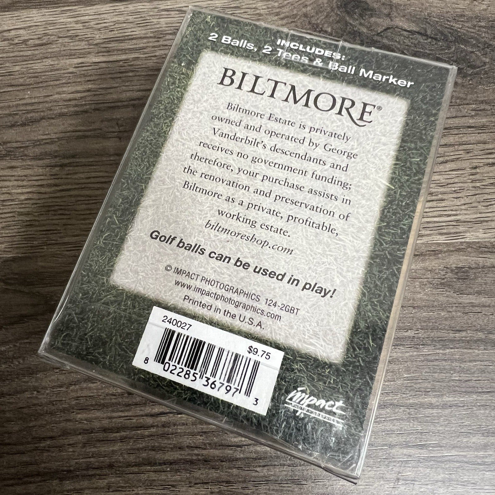 Biltmore Estates Golf Ball/Tee/Ball Marker Gift Set 2-Golf Balls