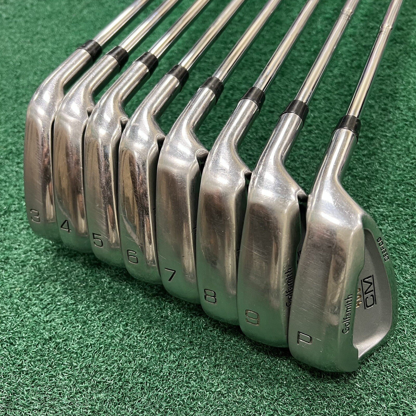 GOLFSMITH 400CM Complete Iron Set 3-PW MRH Stiff Flex S300 Steel Shafts RARE!