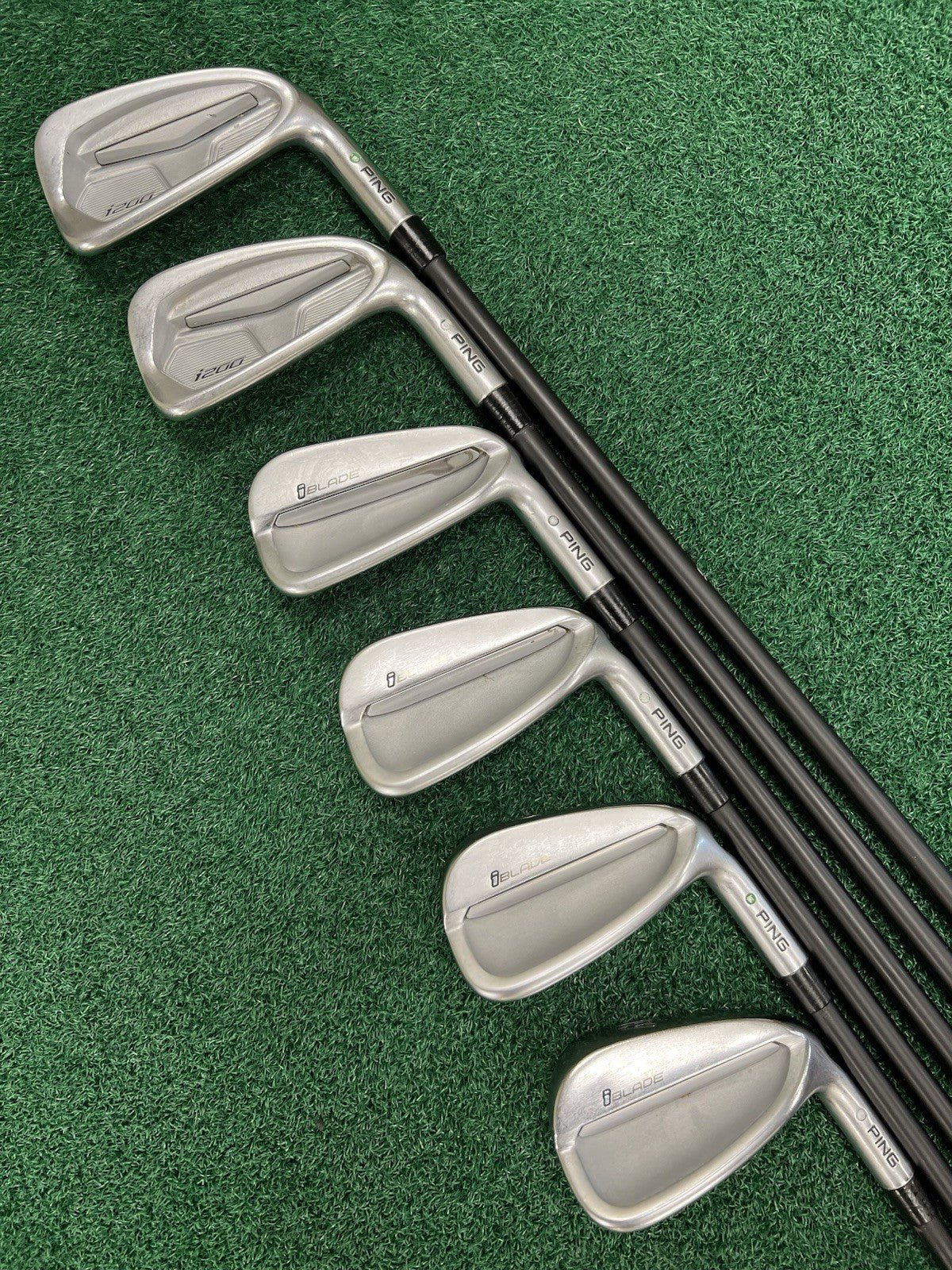 PING i200/iBIade Iron Set 5-PW Green Dot MRH MMT Regular Flex Graphite Shafts