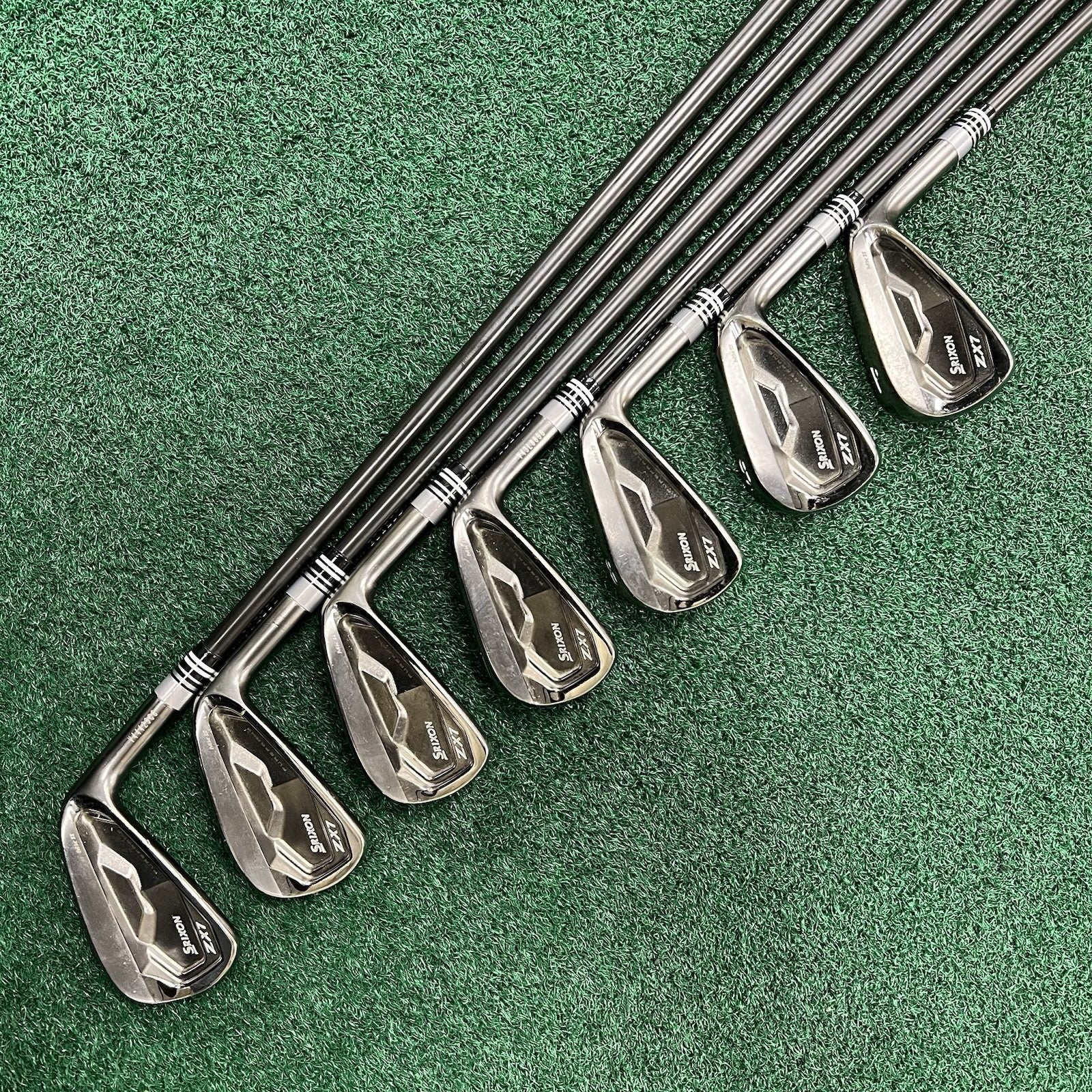 Srixon ZX7 MKII Gunmetal Black Iron Set 4-PW MRH Stiff Flex KBS Tour Black Steel