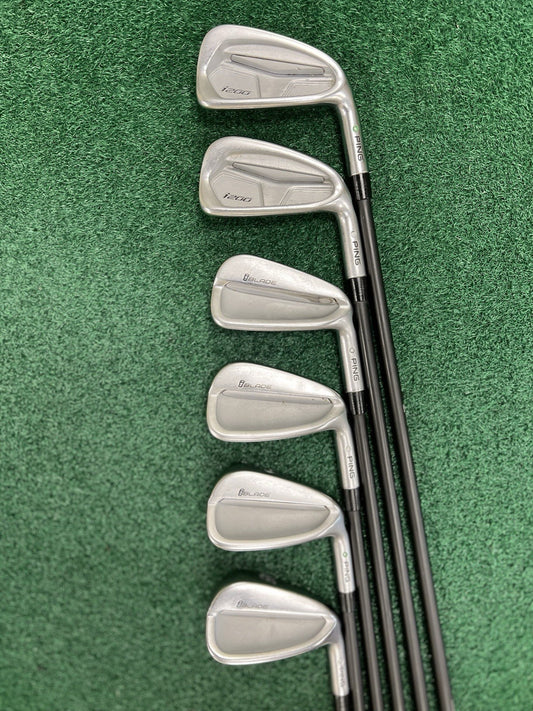 PING i200/iBIade Iron Set 5-PW Green Dot MRH MMT Regular Flex Graphite Shafts