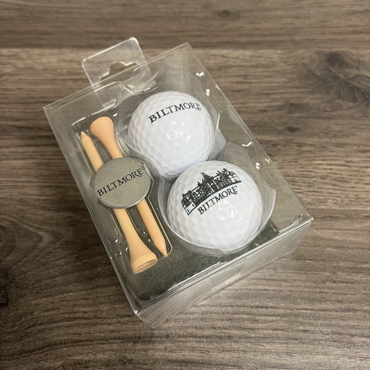 Biltmore Estates Golf Ball/Tee/Ball Marker Gift Set 2-Golf Balls