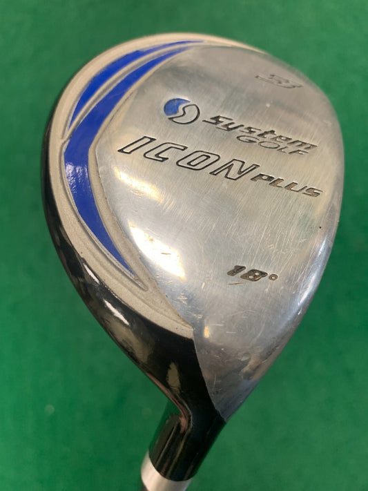 System Golf ICON Plus MRH 3 Hybrid 18 Degree Stiff Flex Graphite Shaft 