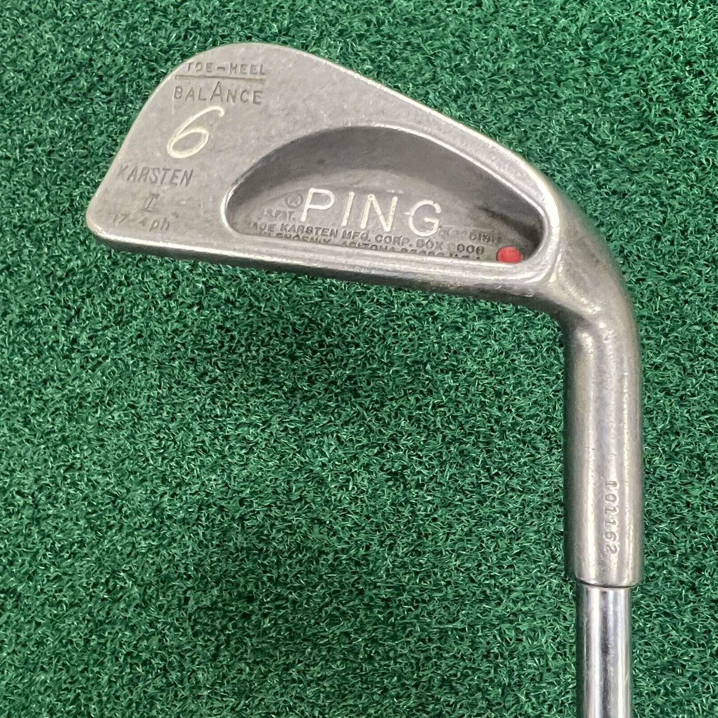 Ping Karsten I Red Dot Single 6 Iron 37" Length MRH Steel Shaft