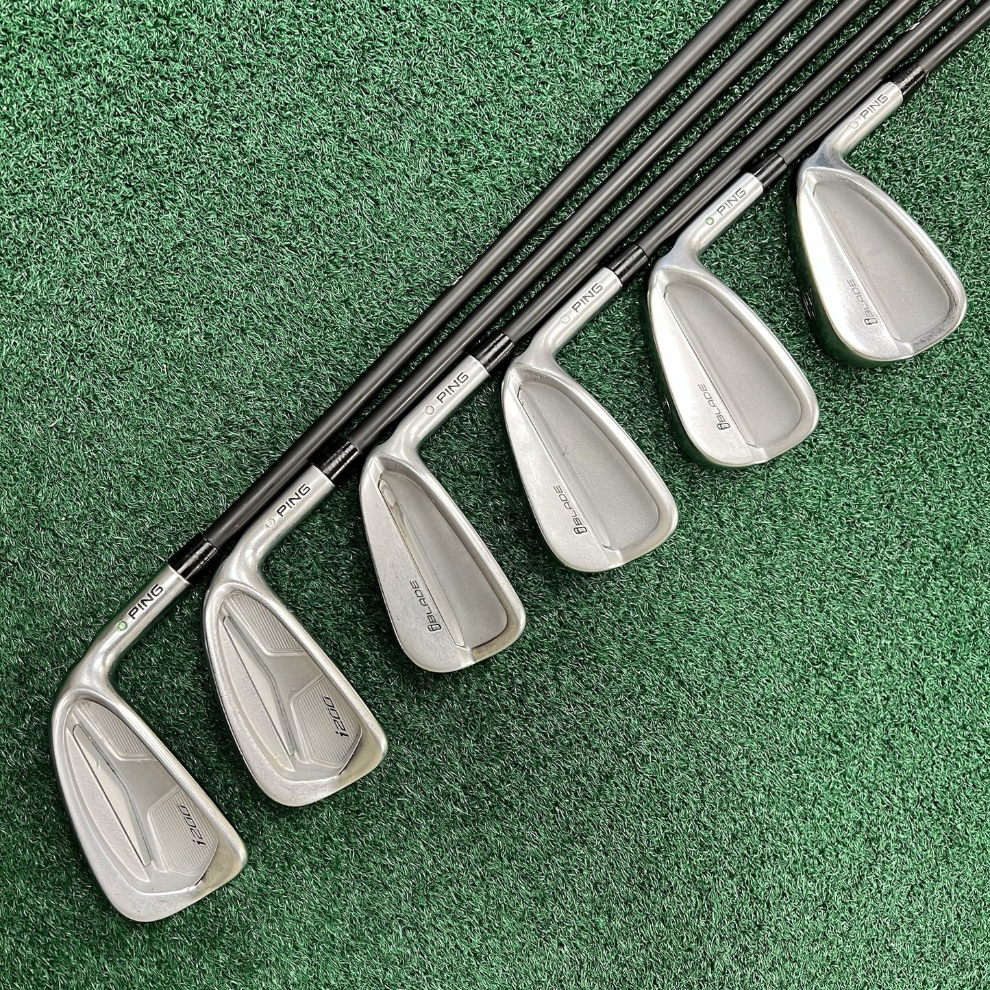 PING i200/iBIade Iron Set 5-PW Green Dot MRH MMT Regular Flex Graphite Shafts