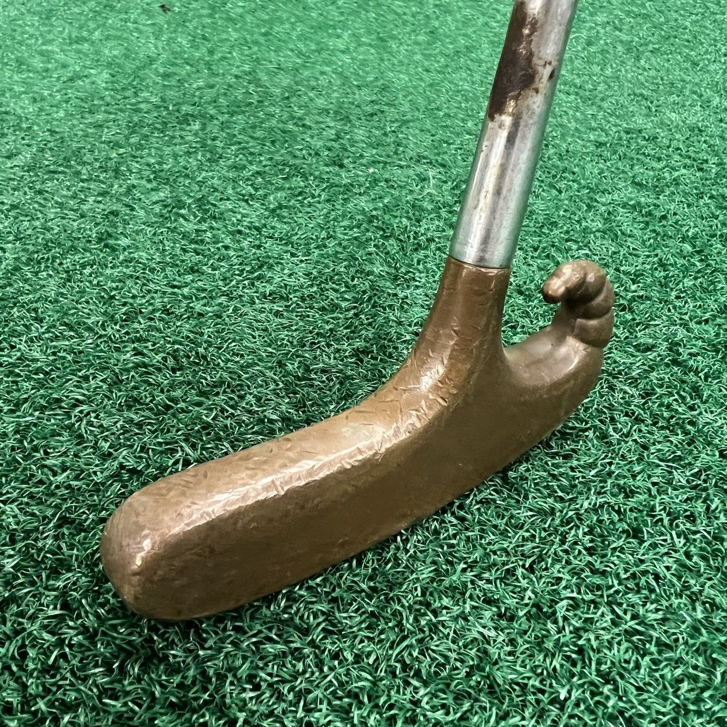 RAM 400 Horn Putter RH Fluted Steel Shaft Ramrod Brass Gold Golf Club Vintage RH
