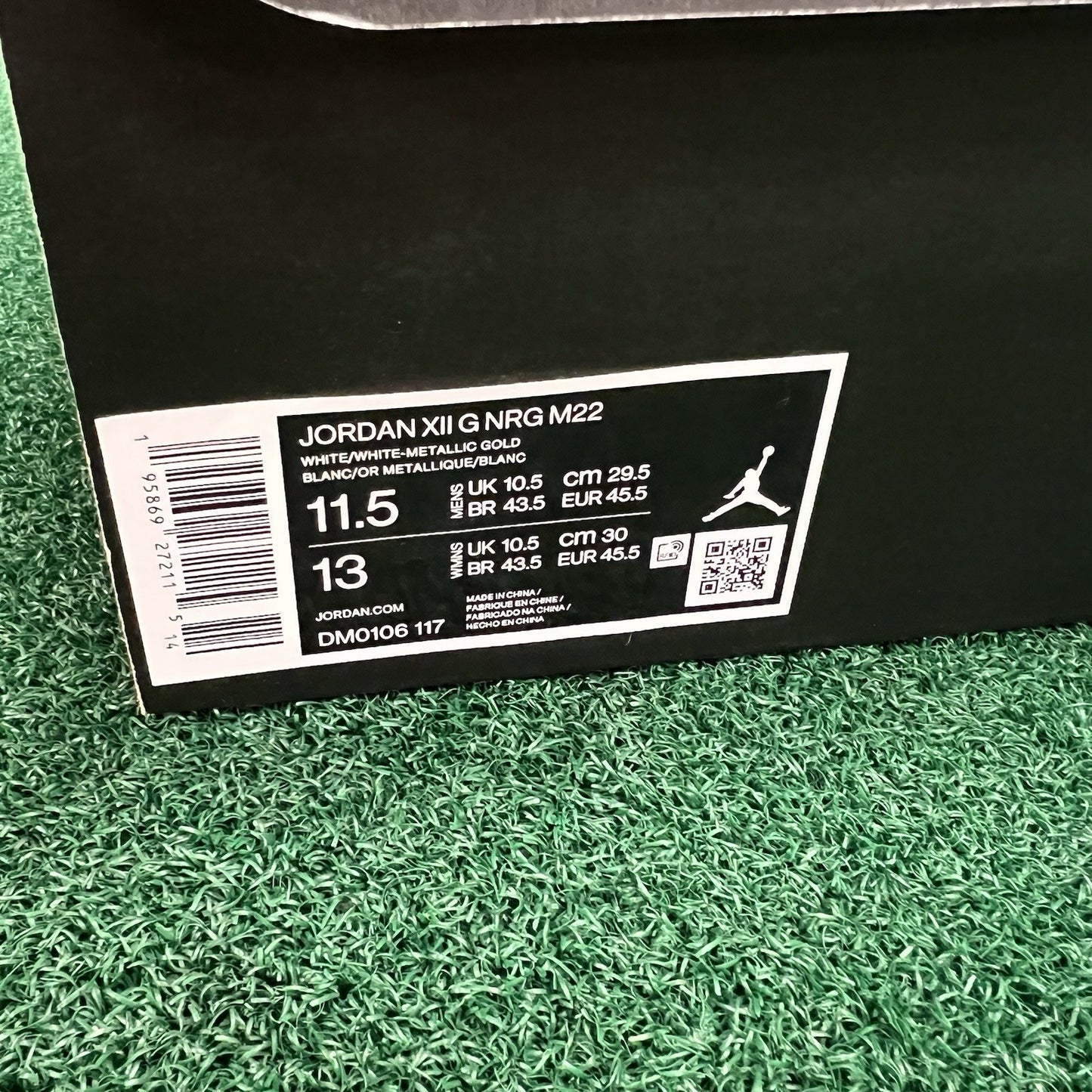 Nike Golf Air Jordan 12 Low Golf Shoes Size 11.5 White Gold DM0106 117 Brand NEW