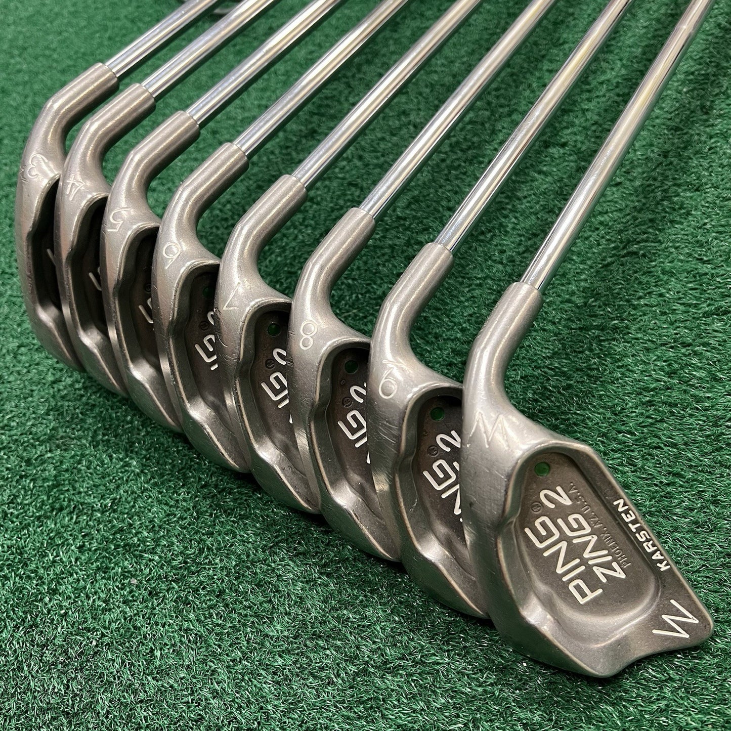 PING Zing 2 Green Dot Iron Set 3-PW JZ Stiff Flex Steel Shafts Right Hand +1/2"