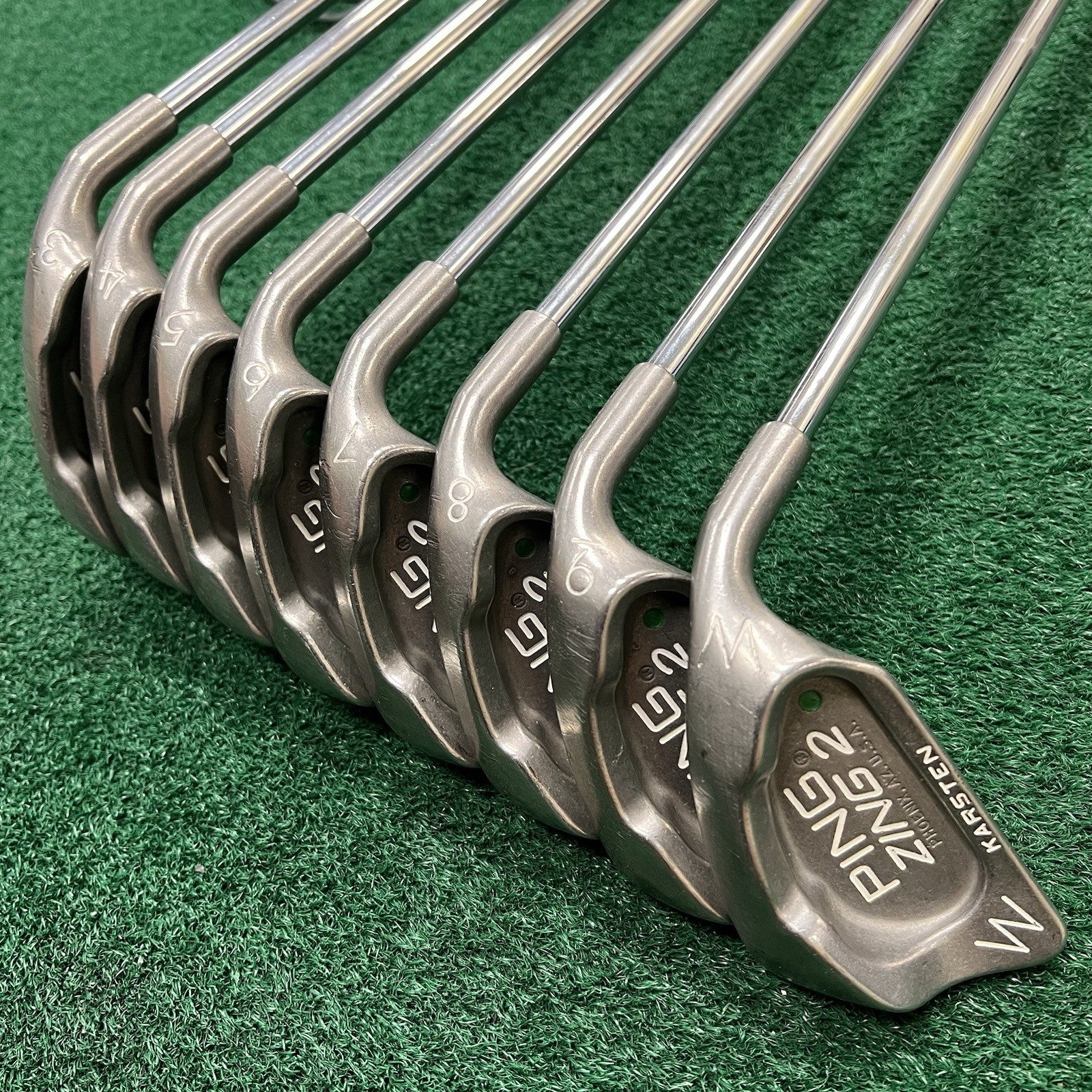 PING Zing 2 Green Dot Iron Set 3-PW JZ Stiff Flex Steel Shafts Right Hand +1/2"