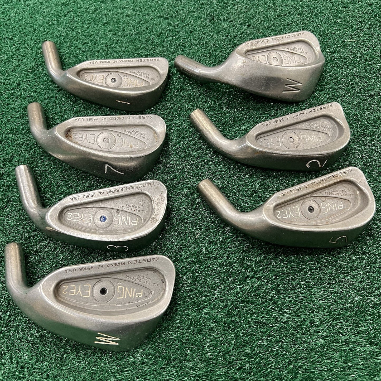 PING Eye 2 Lot of 7 Heads Right Hand HEADS ONLY Black/Blue Dot