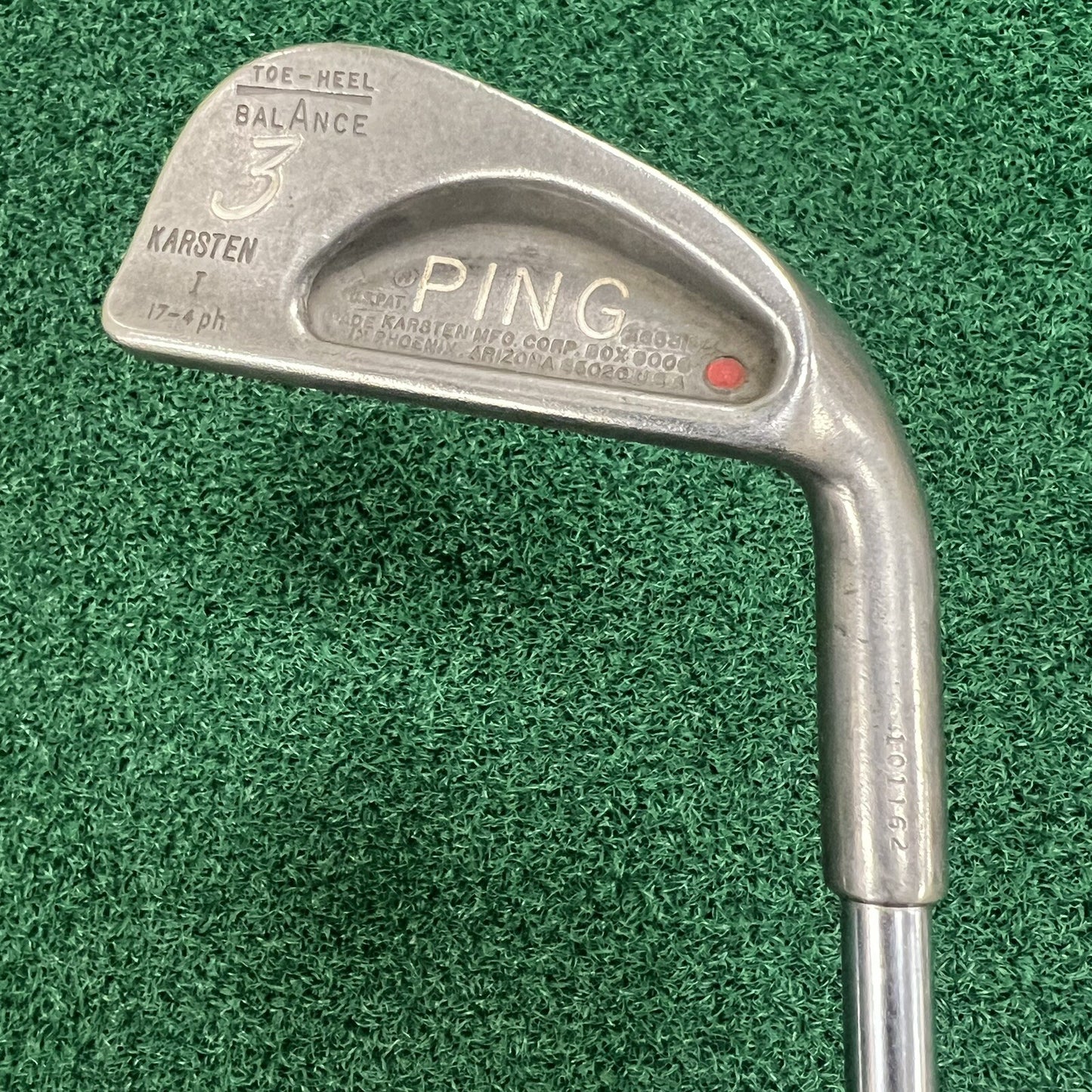 Ping Karsten I Red Dot Single 3 Iron 39" Length MRH Steel Shaft