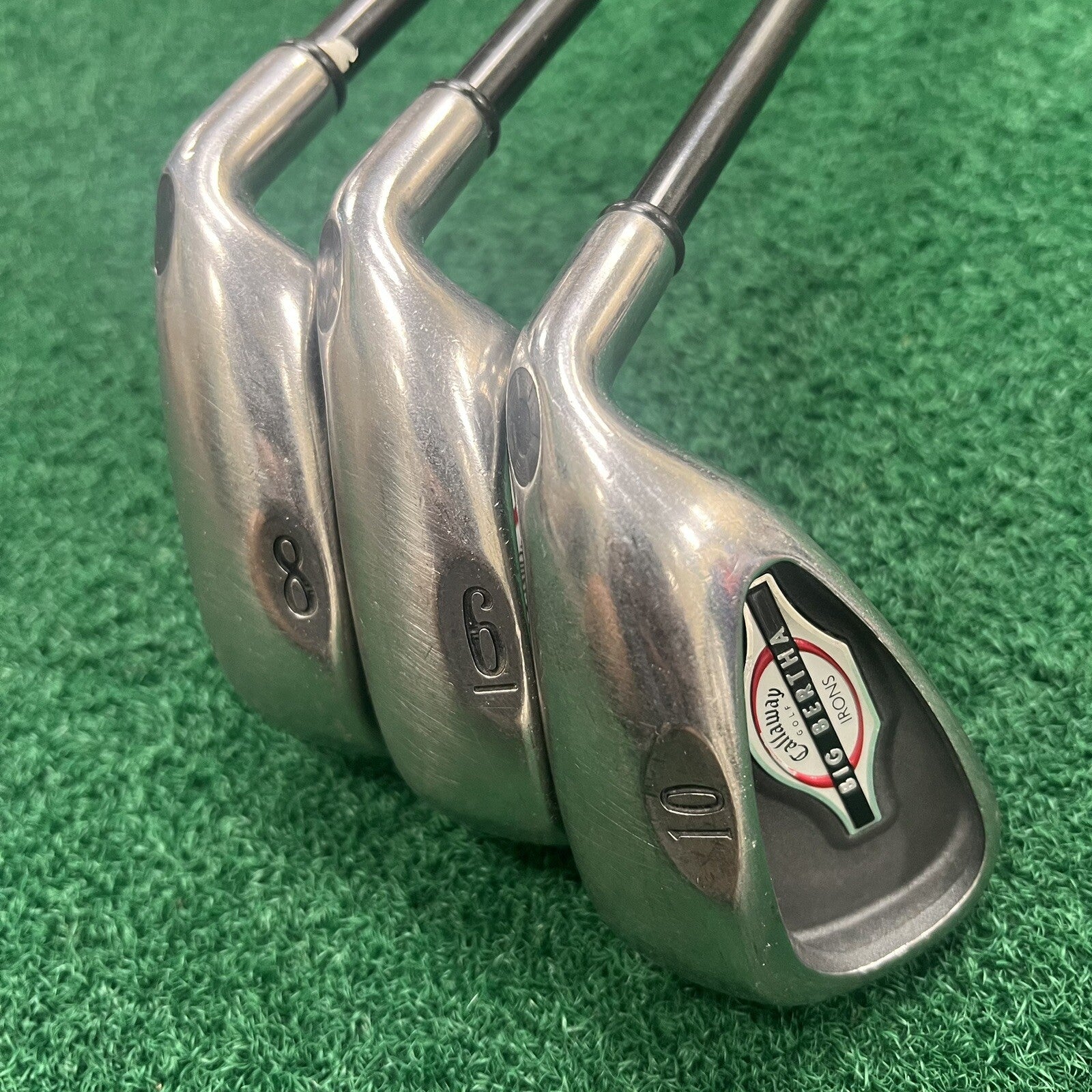 2002 Callaway Big Bertha 6-8-10 Irons Firm Flex Graphite Shafts Men's Right Hand