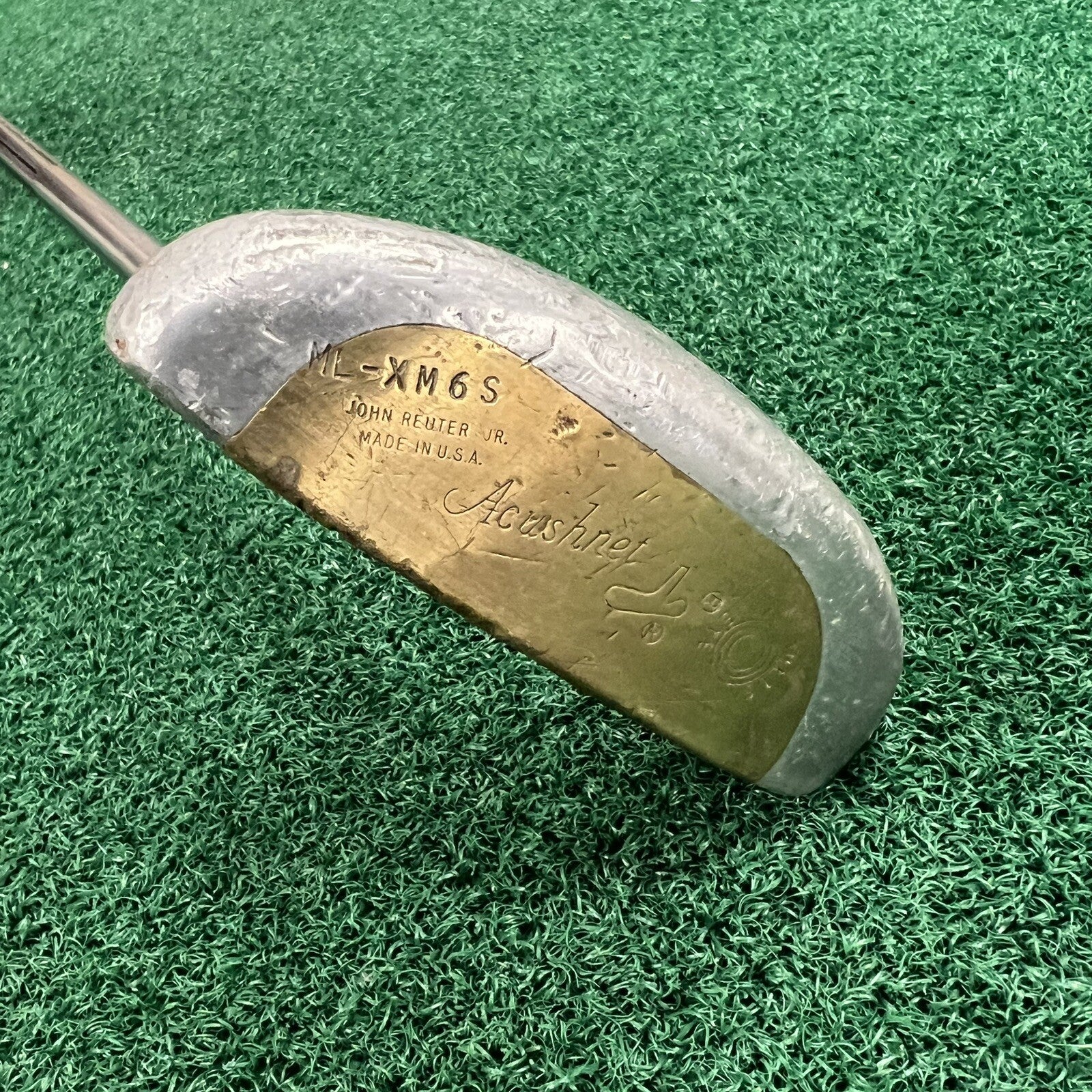 Acushnet Bullseye ML-XM6S Brass Mallet Putter Vintage USA Made MRH 36.5" Length