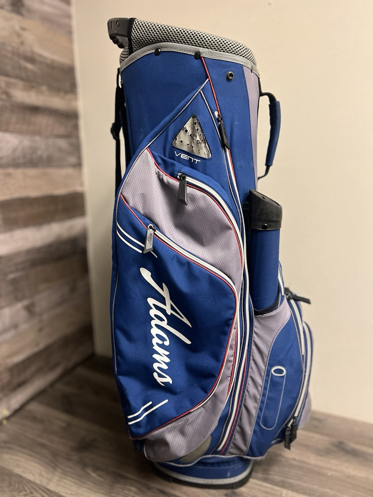 Adams CT1414 Lightweight Golf Cart Bag Blue/Grey 14-Way Top Putter Tube