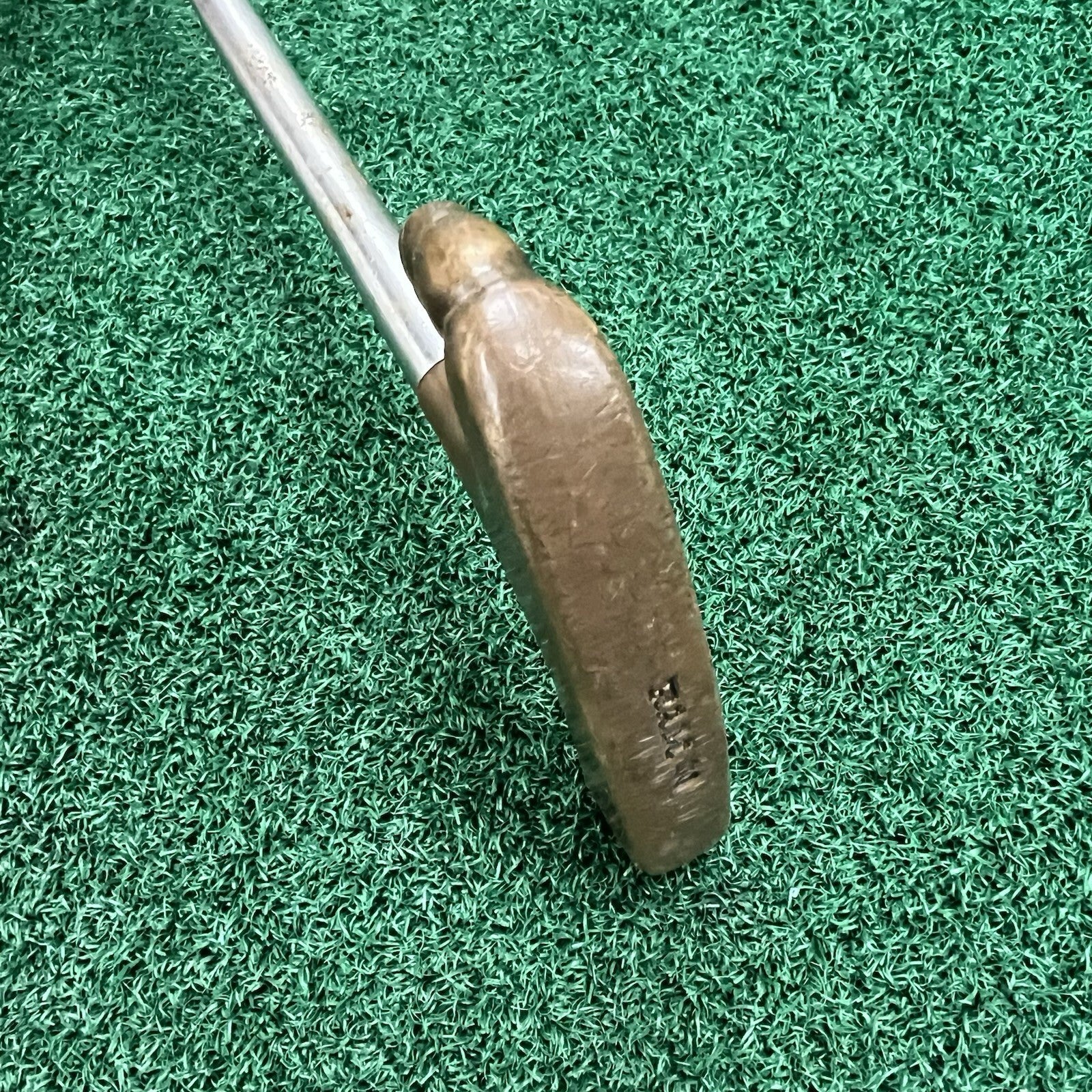 RAM 400 Horn Putter RH Fluted Steel Shaft Ramrod Brass Gold Golf Club Vintage RH